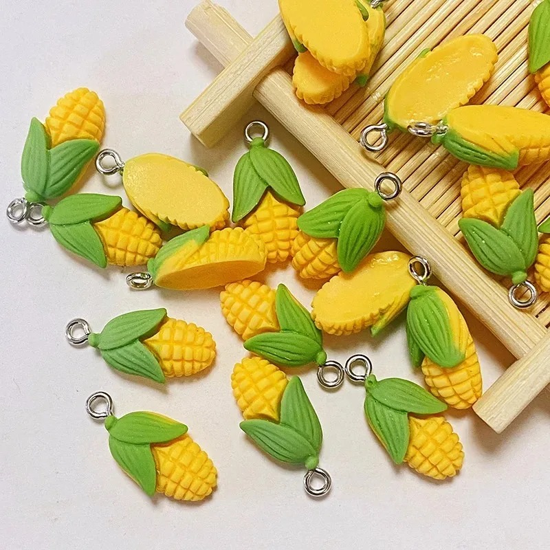 Resin Art Bracelet - 20개 재미있는 미니 옥수수 야채 레진