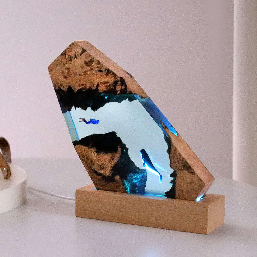 Resin Art Underwater - 새로운 수중 동굴 고래 다이버 홈