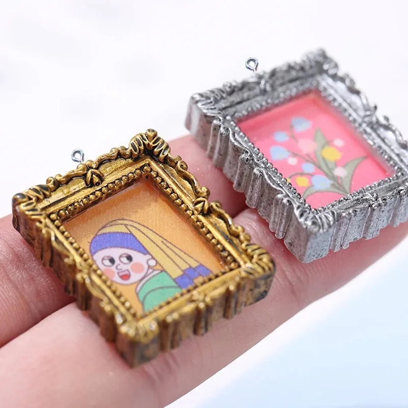 Resin Art Bracelet - 10개 플랫백 카보숑 빈티지 레진 사진