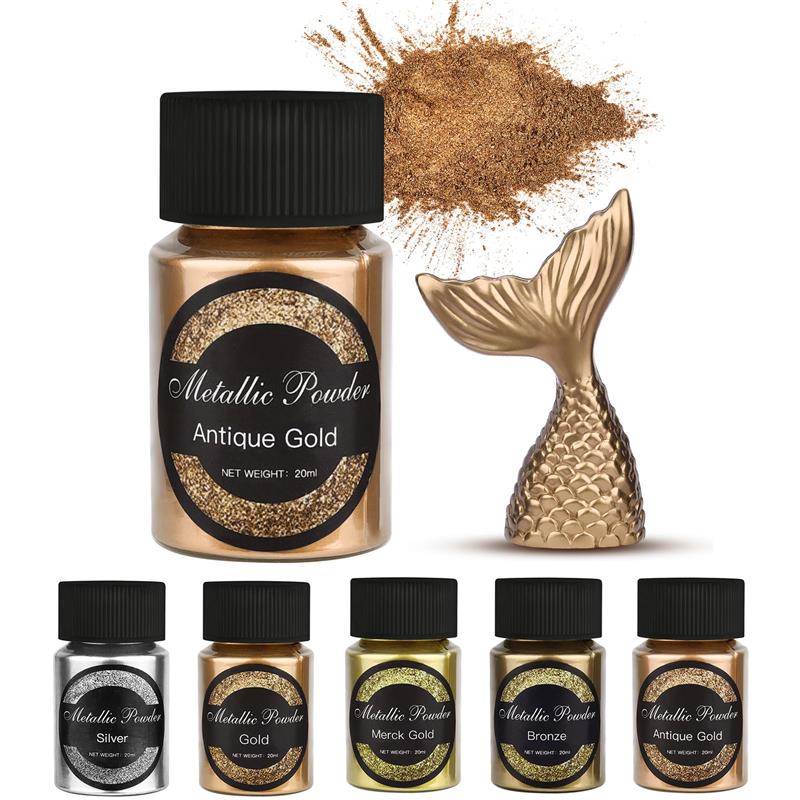 Pearl Powder Resin - 20 Ml 쉬머 메탈릭 골드 실버