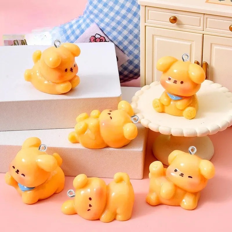Resin Art Bracelet - 10Pcs 귀여운 만화 개 아크릴 수지