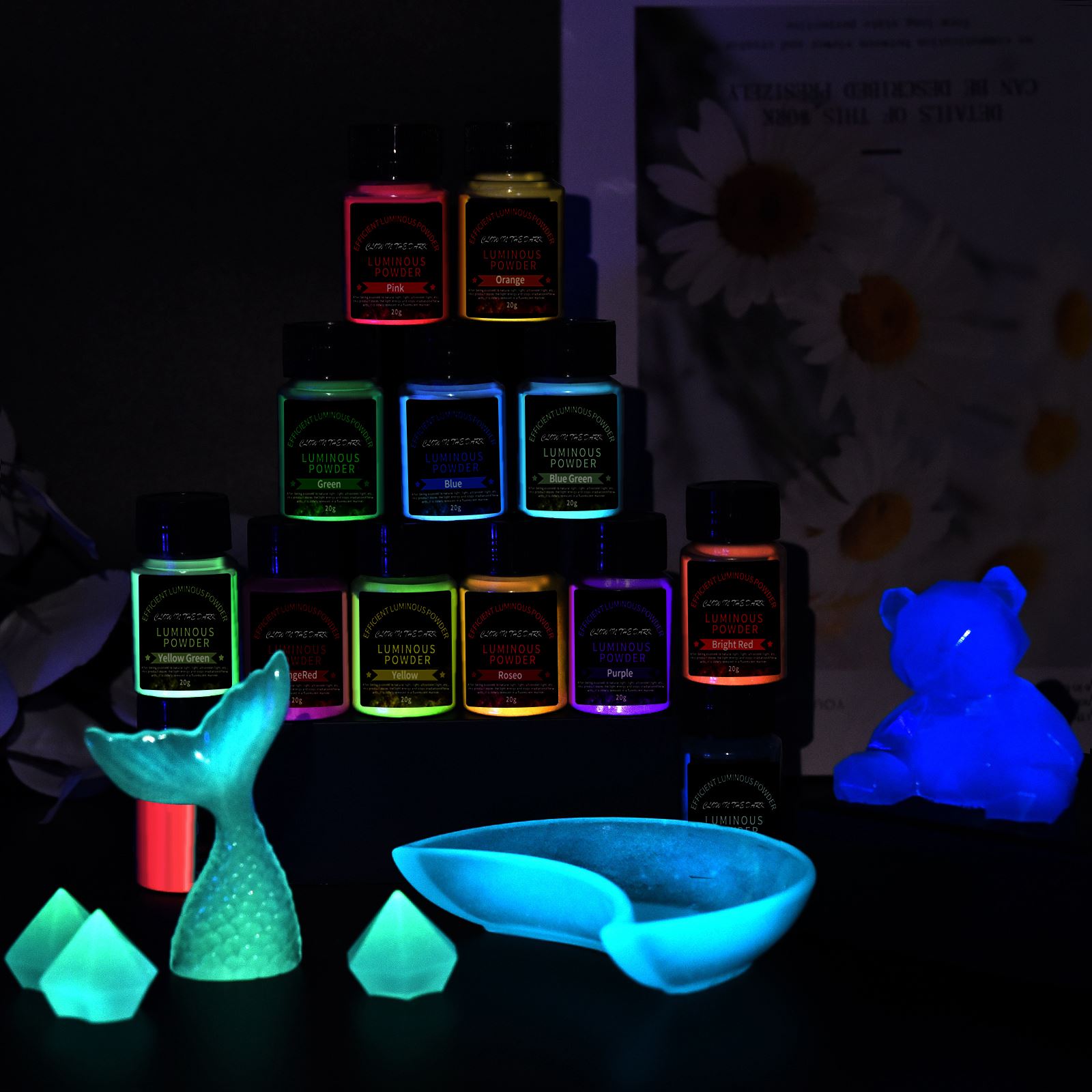 20g 오래 지속되는 밝은 빛나는 파우더 페인트 에폭시 - Resin Art Glue 리뷰 및 가격