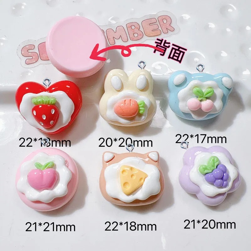 10Pcs 시뮬레이션 귀여운 과일 케이크 수지 참 펜던 - Resin Art Bracelet 리뷰 및 가격