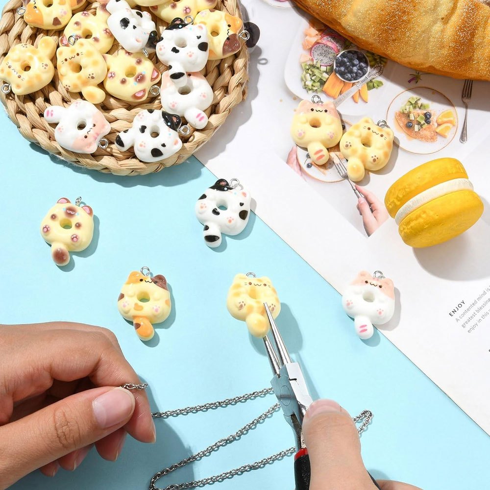 4/14/28개 멀티 컬러 고양이 모양 장식 펜던트,  - Resin Art Bracelet 리뷰 및 가격