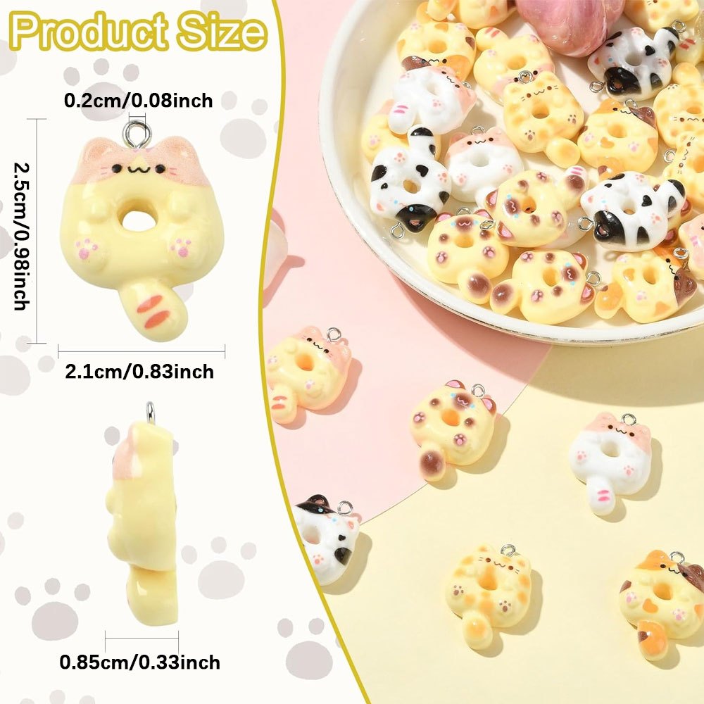 4/14/28개 멀티 컬러 고양이 모양 장식 펜던트,  - Resin Art Bracelet 리뷰 및 가격