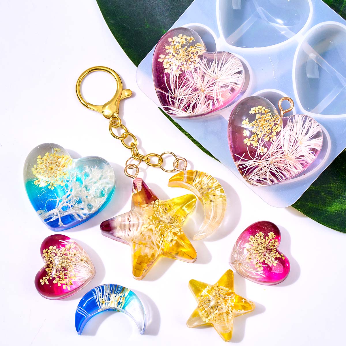 하트 스타 문 펜던트 실리콘 몰드 DIY 에폭시 레진  - Resin Art Glue 리뷰 및 가격