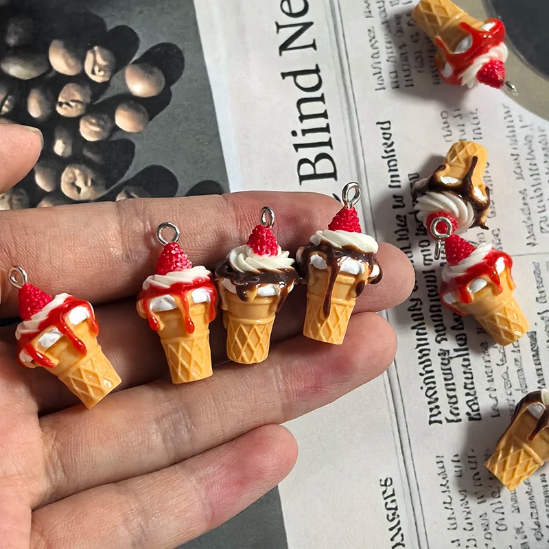 10Pcs 3D 미니 시뮬레이션 딸기 잼 아이스크림 수 - Resin Art Bracelet 리뷰 및 가격