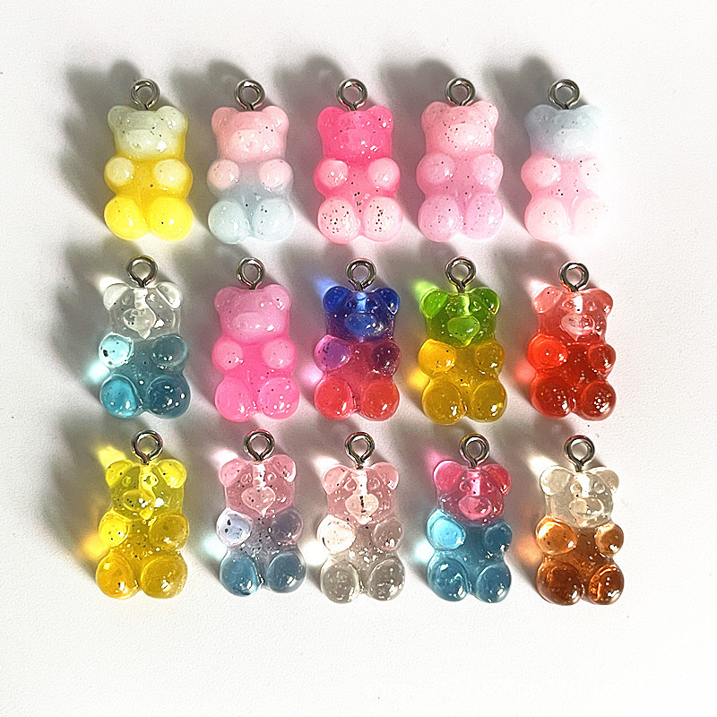 DW82 10개 듀얼 컬러 레진 곰 모양 펜던트, DI - Resin Art Bracelet 리뷰 및 가격