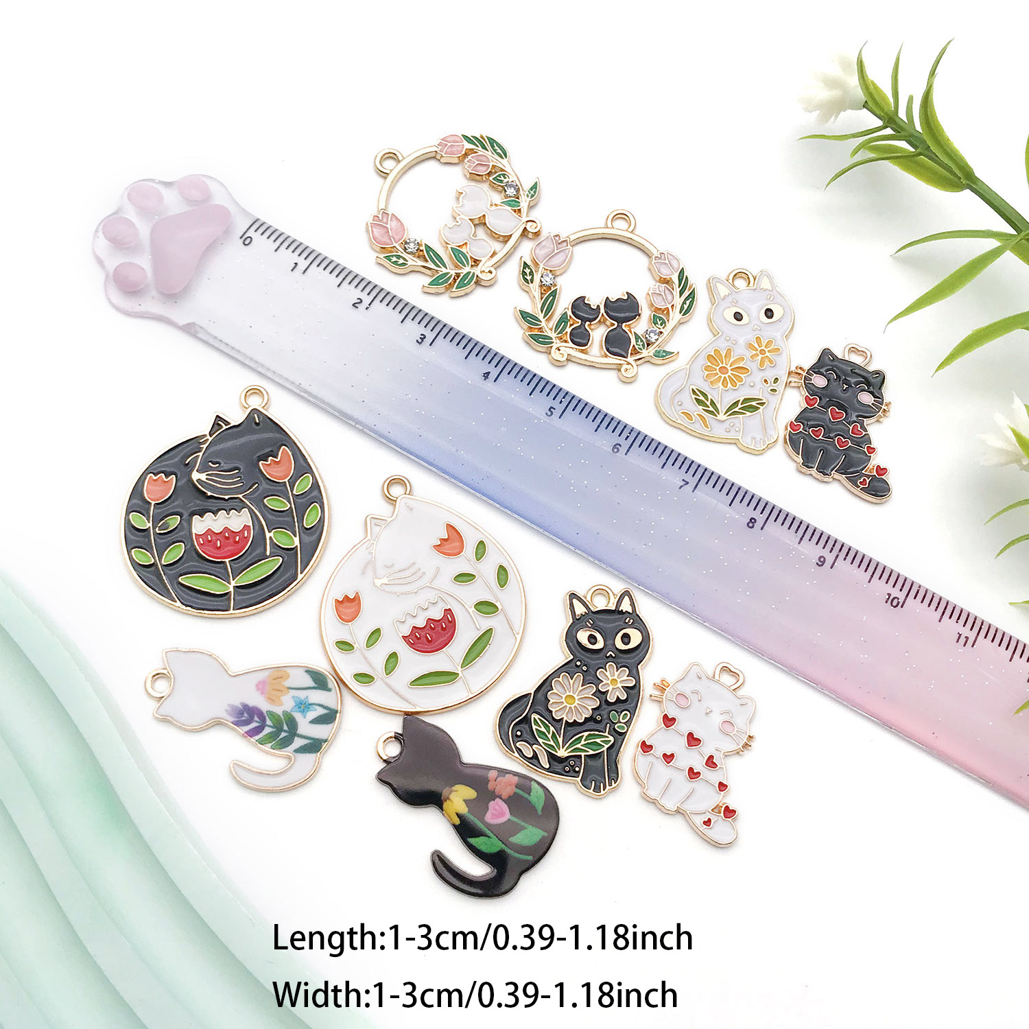 5/10개 수지 인기 고양이 참 세트 - 수제 귀걸이, - Resin Art Bracelet 리뷰 및 가격