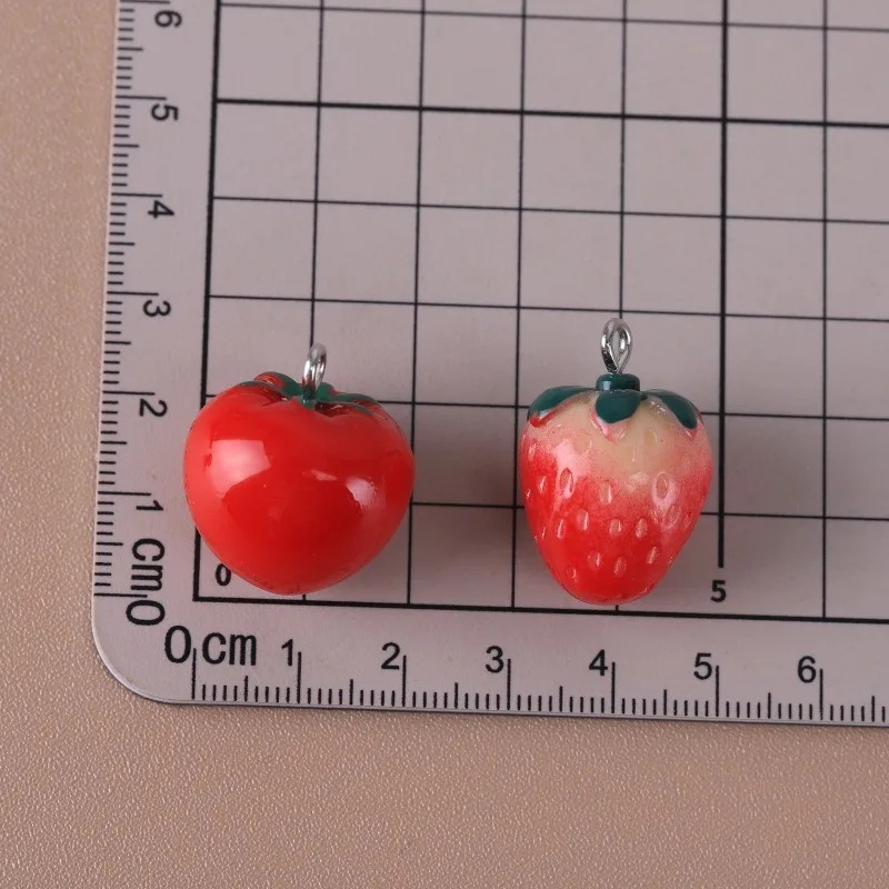 10 조각 현실적인 3D 딸기 토마토 사과 미니 과일  - Resin Art Bracelet 리뷰 및 가격