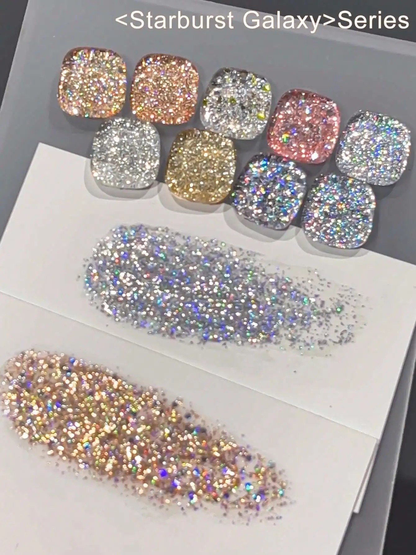 9가지 색상의 솔리드 글리터 네일 젤 팔레트, 반짝이는 - Glitter Powder Resin 리뷰 및 가격