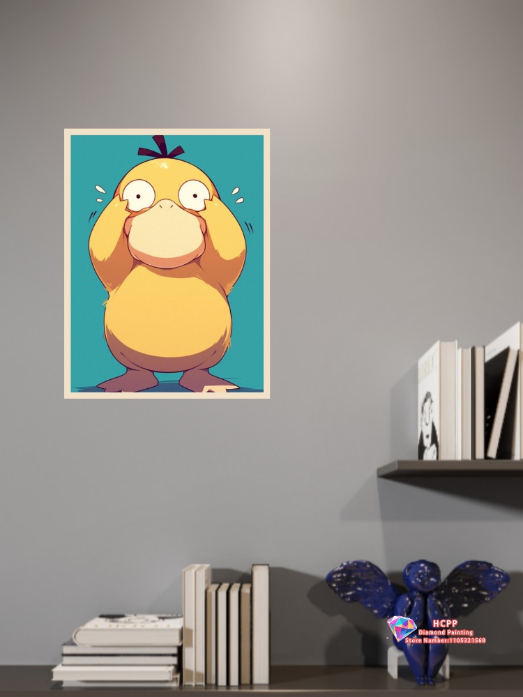 1pc 프레임리스 Psyduck 만화 5D 다이아몬드  - Resin Art Wall Decor 리뷰 및 가격