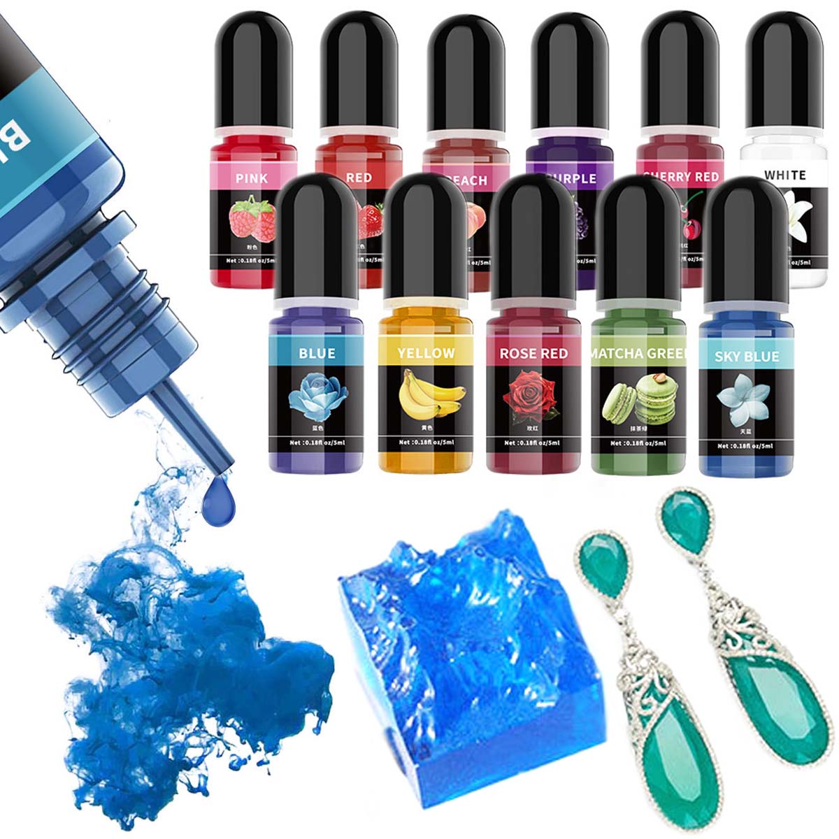 5ml/병 에폭시 수지 안료 액체 착색제 염료 UV A - Resin Art Glue 리뷰 및 가격