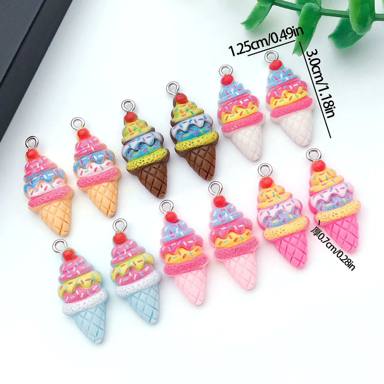 5/12개 수지 딸기 아이스크림 펜던트 세트 - 수제  - Resin Art Bracelet 리뷰 및 가격