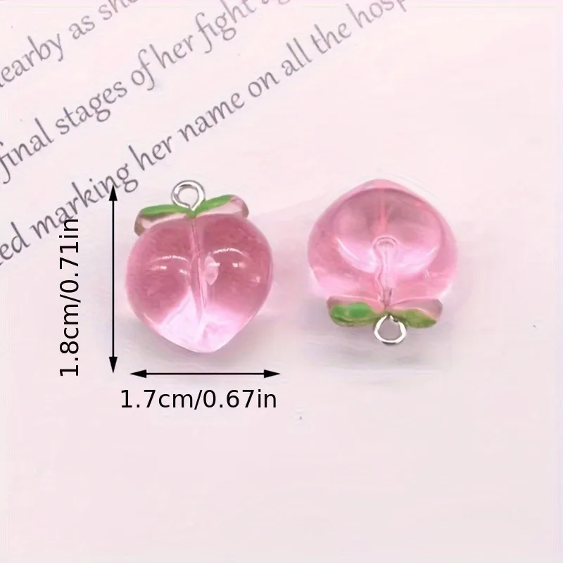 10개 미니 3D 핑크 복숭아 과일 펜던트, DIY 팔 - Resin Art Bracelet 리뷰 및 가격
